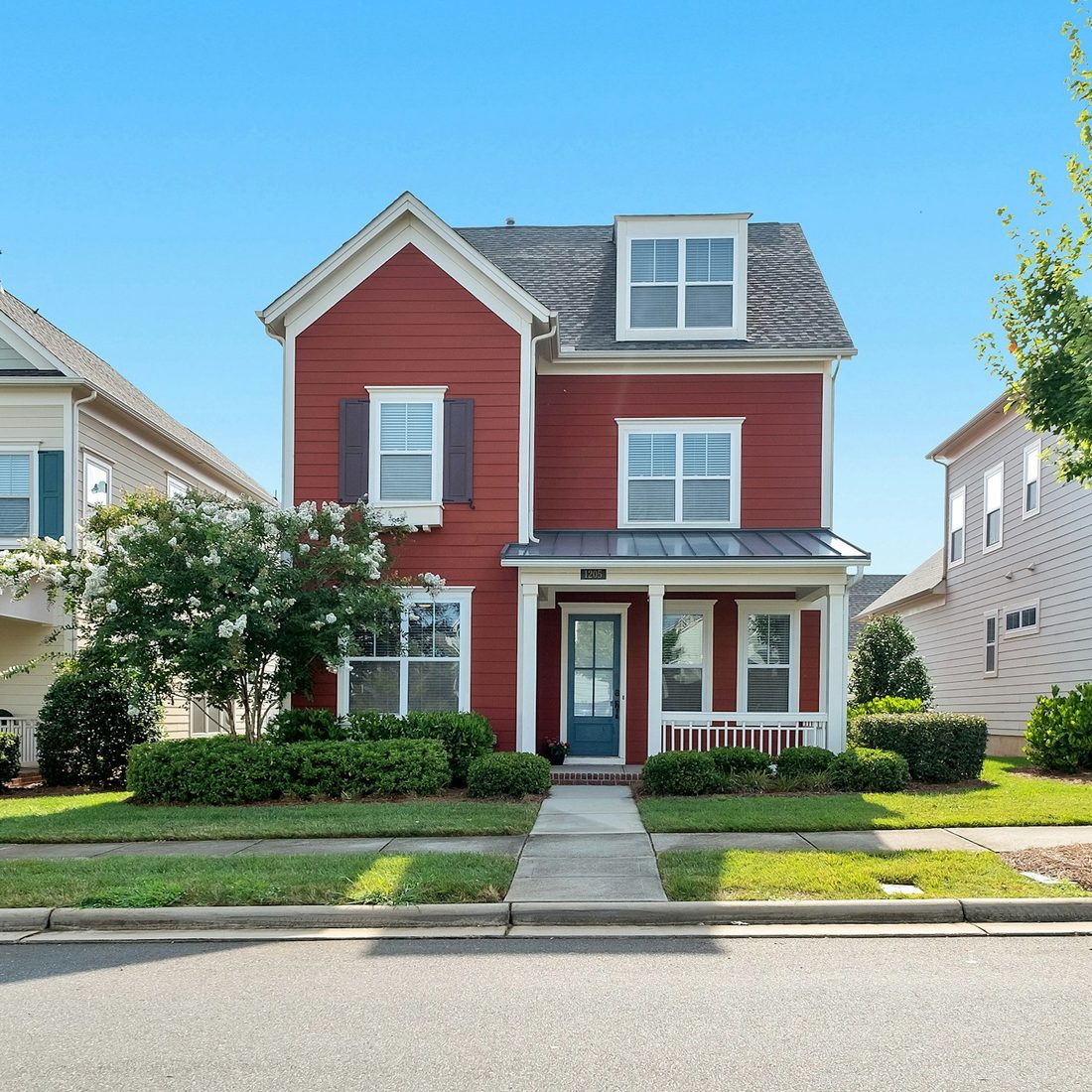 Painted house exterior with a fresh coat